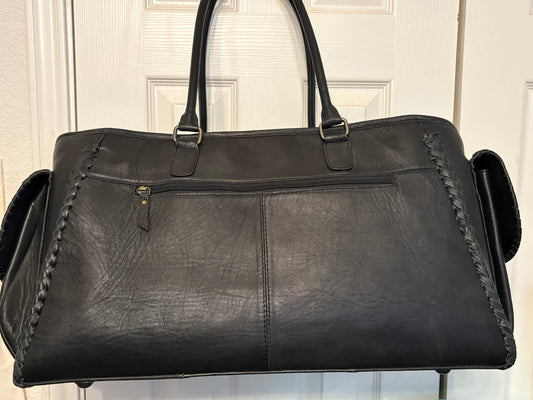Black and white cowhide XL Duffle bag