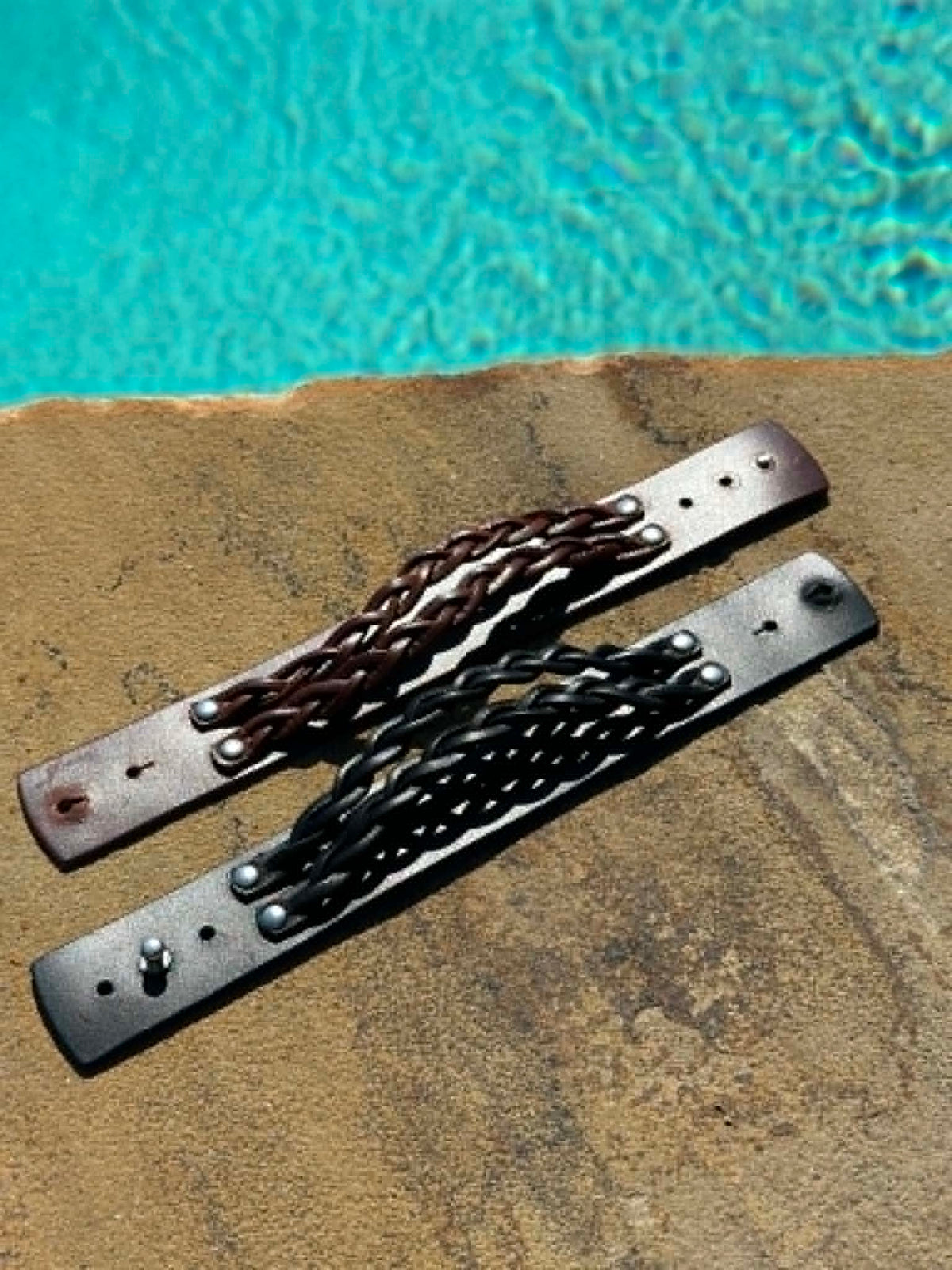Pranee Double Braided Leather Bracelet