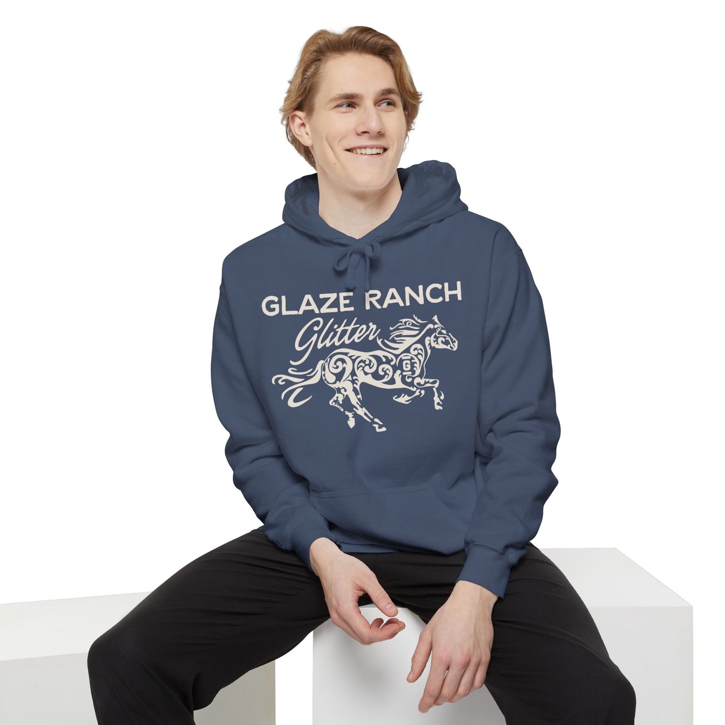 Glaze Ranch Glitter Cozy Unisex Comfort Colors Garment-Dyed Hoodie