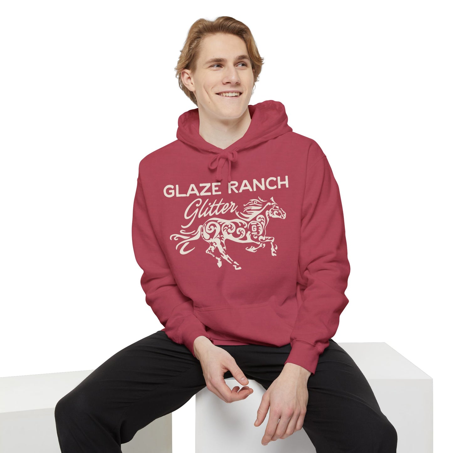 Glaze Ranch Glitter Cozy Unisex Comfort Colors Garment-Dyed Hoodie