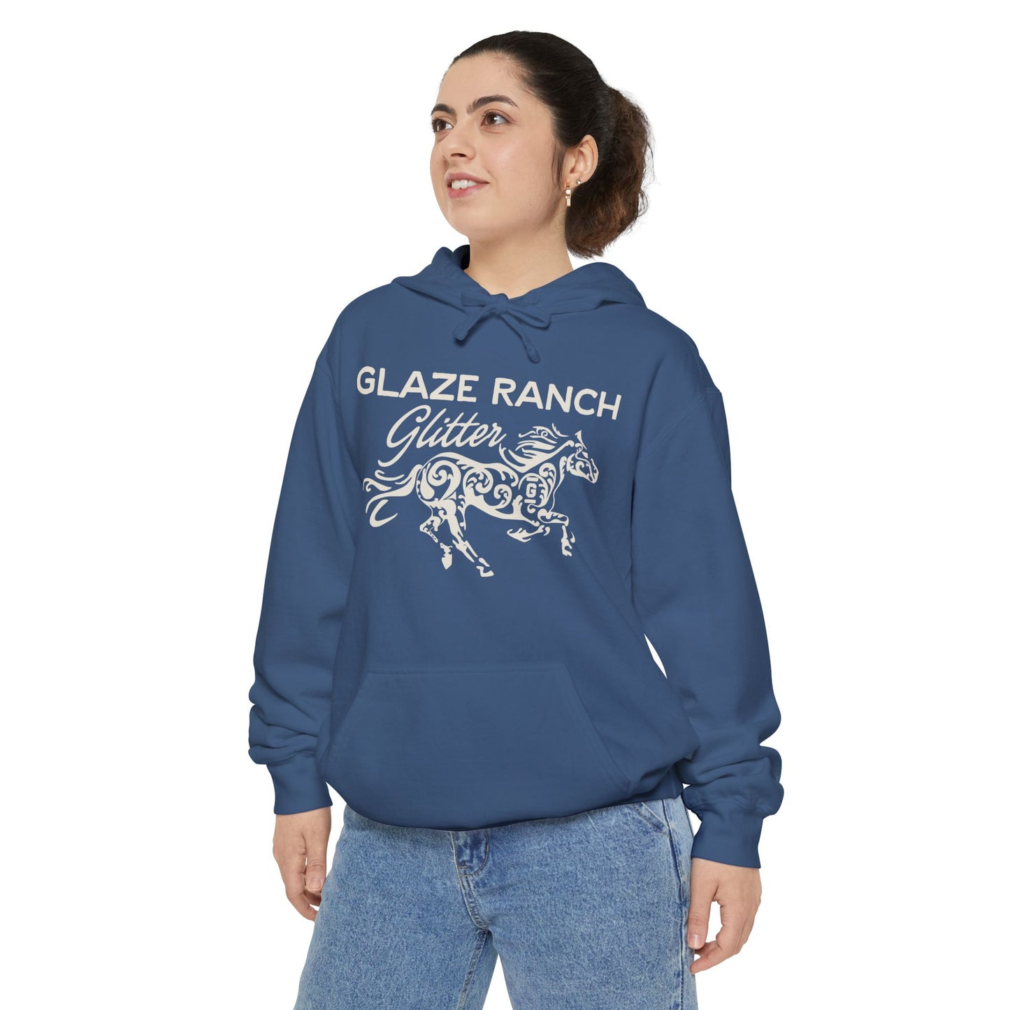 Glaze Ranch Glitter Cozy Unisex Comfort Colors Garment-Dyed Hoodie