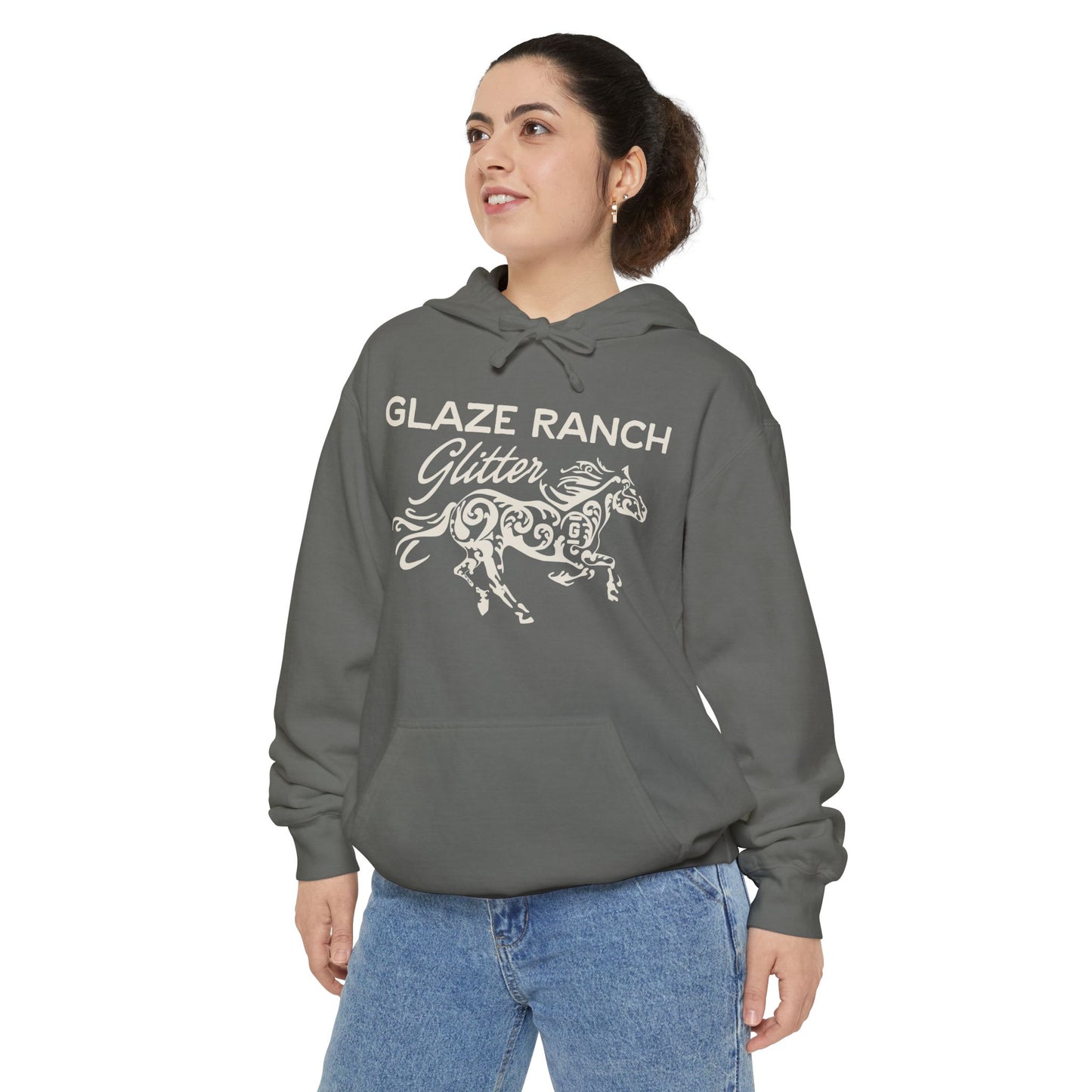 Glaze Ranch Glitter Cozy Unisex Comfort Colors Garment-Dyed Hoodie