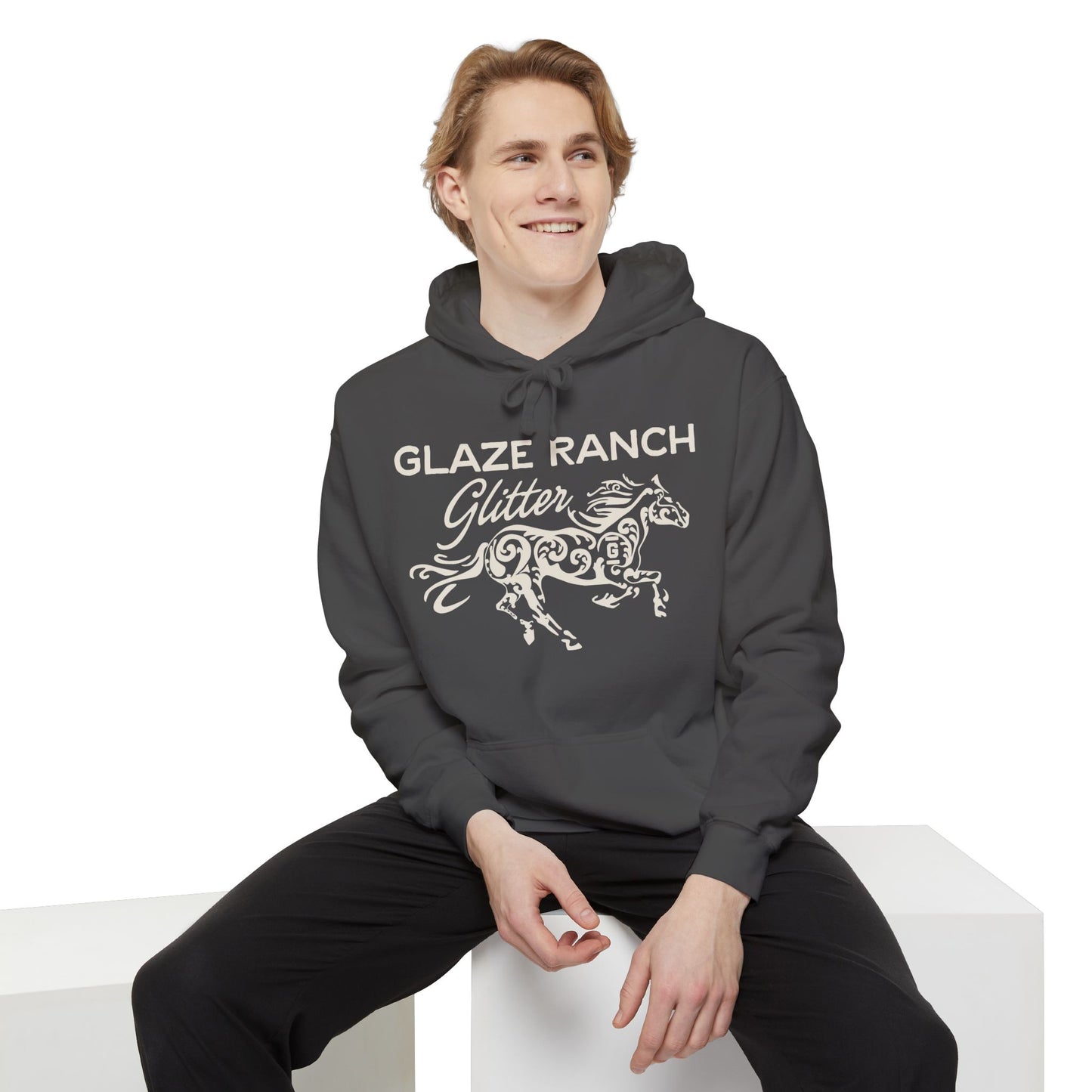 Glaze Ranch Glitter Cozy Unisex Comfort Colors Garment-Dyed Hoodie