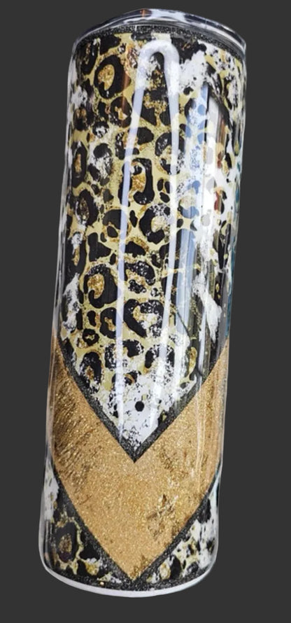 Black and Gold Cheetah 20 oz. Tumbler