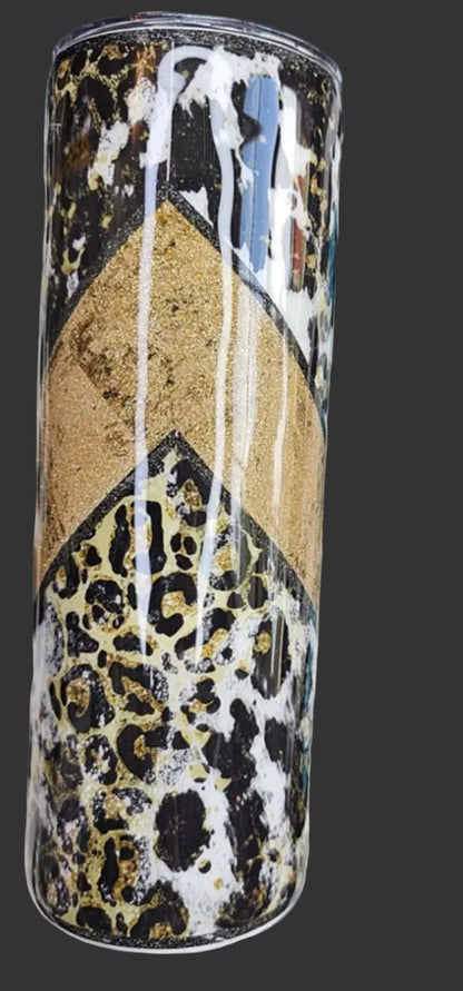 Black and Gold Cheetah 20 oz. Tumbler