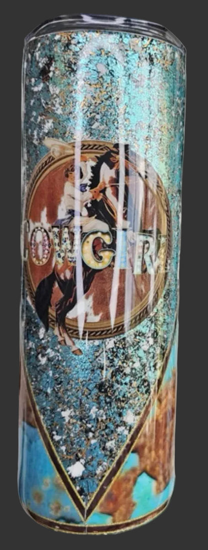 Turquoise Vintage Cowgirl 20 oz. Tumbler