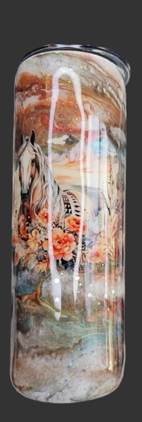 Palomino Floral Ink 20 oz. tumbler