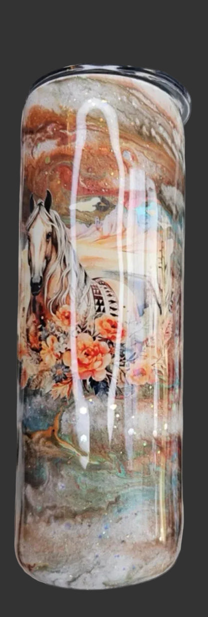 Palomino Floral Ink 20 oz. tumbler