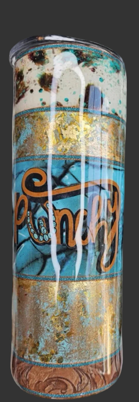 Punchy Cowgirl 20 oz. Striped tumbler