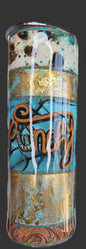Punchy Cowgirl 20 oz. Striped tumbler