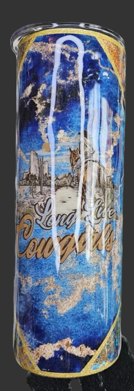 Vintage Royal Blue Long Live Cowgirls 20 oz. Tumbler