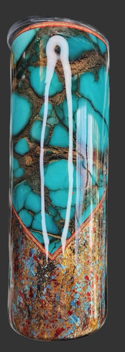 Southwestern Turquoise Skull Tumbler