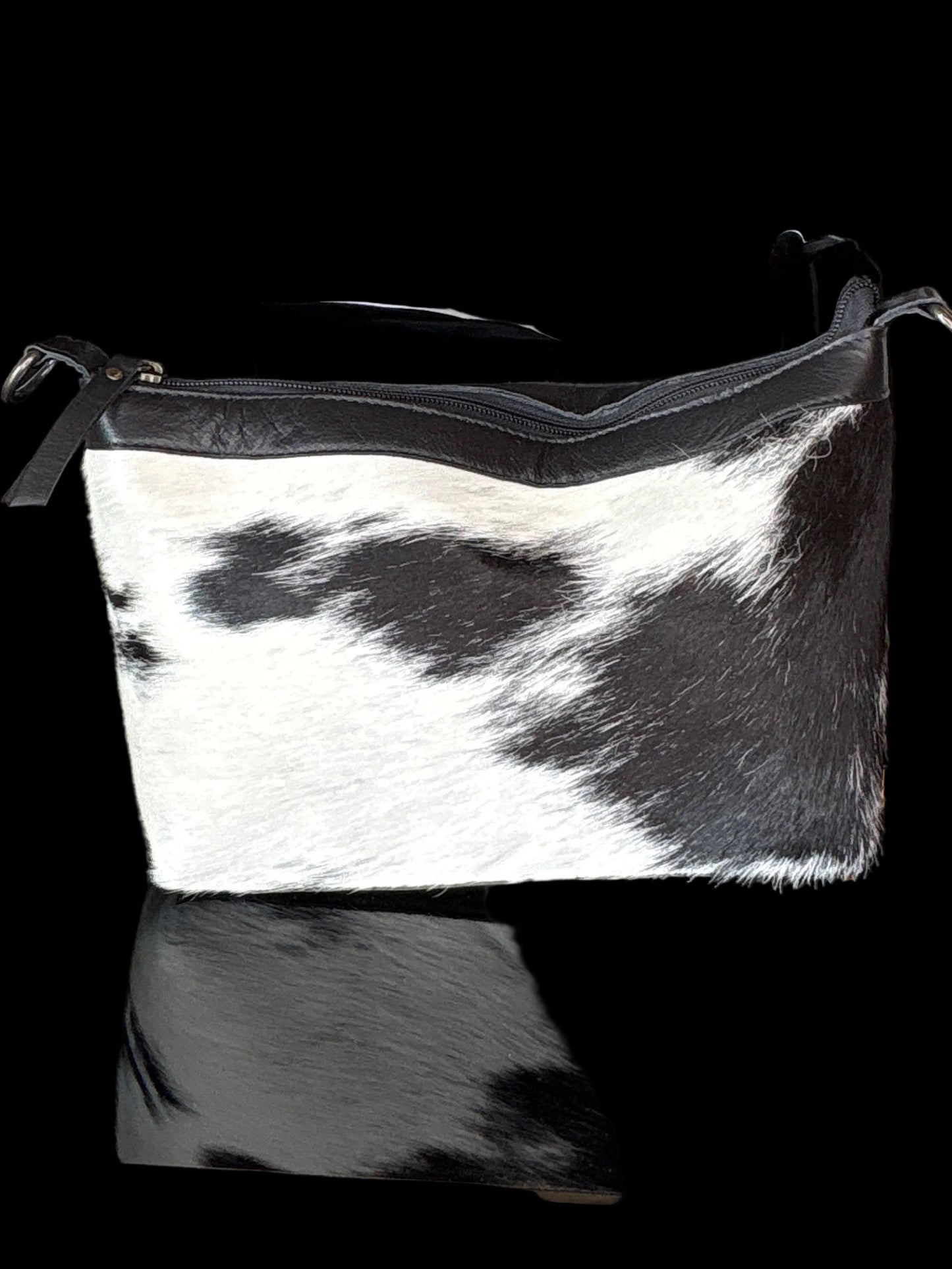 Black Leather crossbody purse