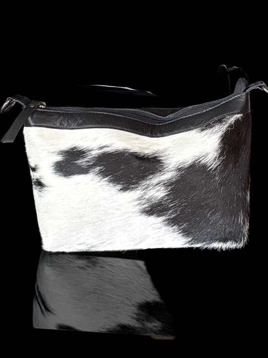 Black Leather crossbody purse
