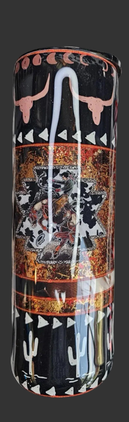Black, White and Rodeo 30 oz. tumbler