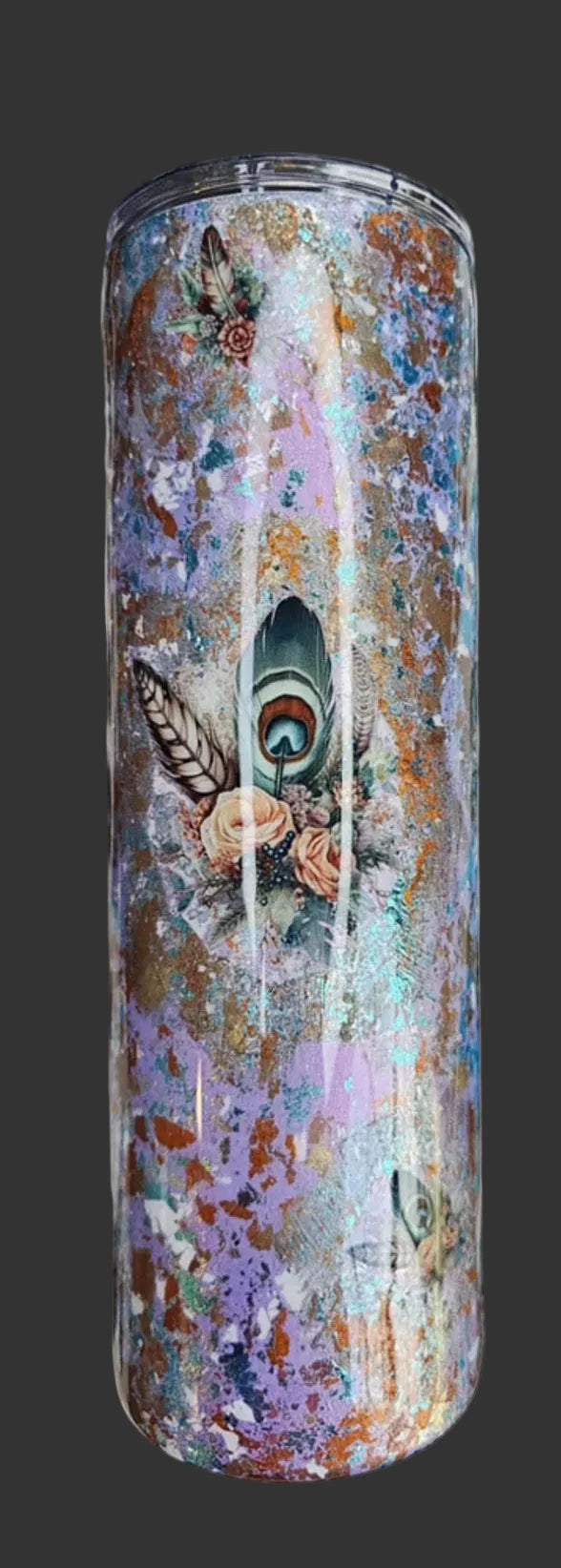 Foiled Feathered Floral 30 oz. tumbler