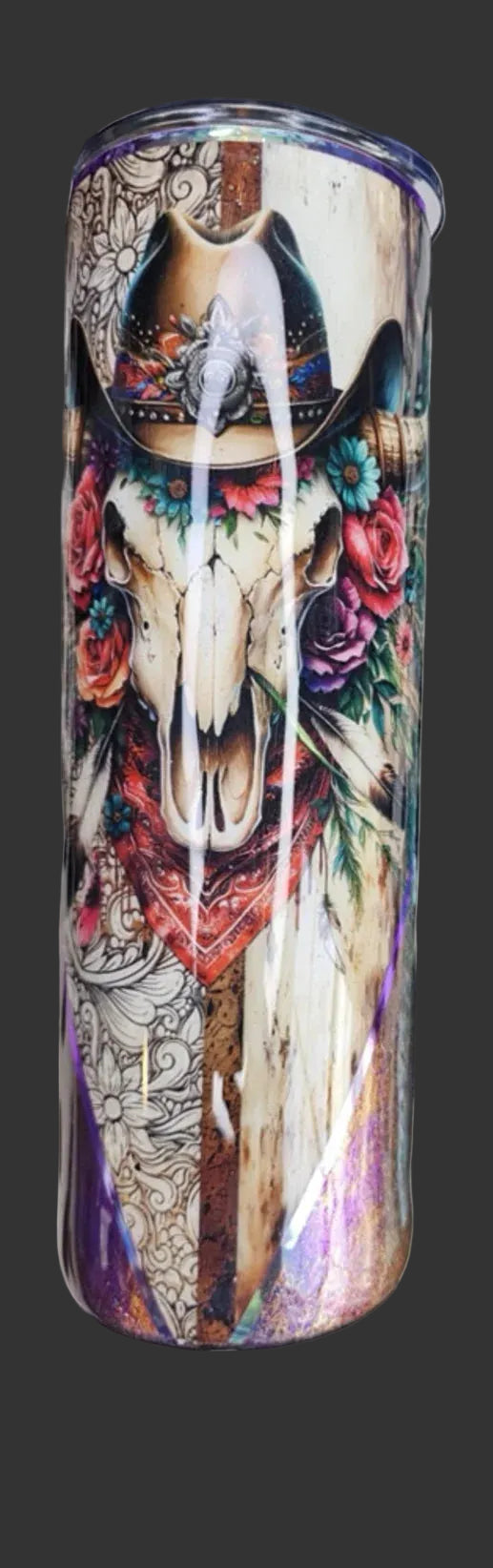 Purple Western Skull 30 oz.