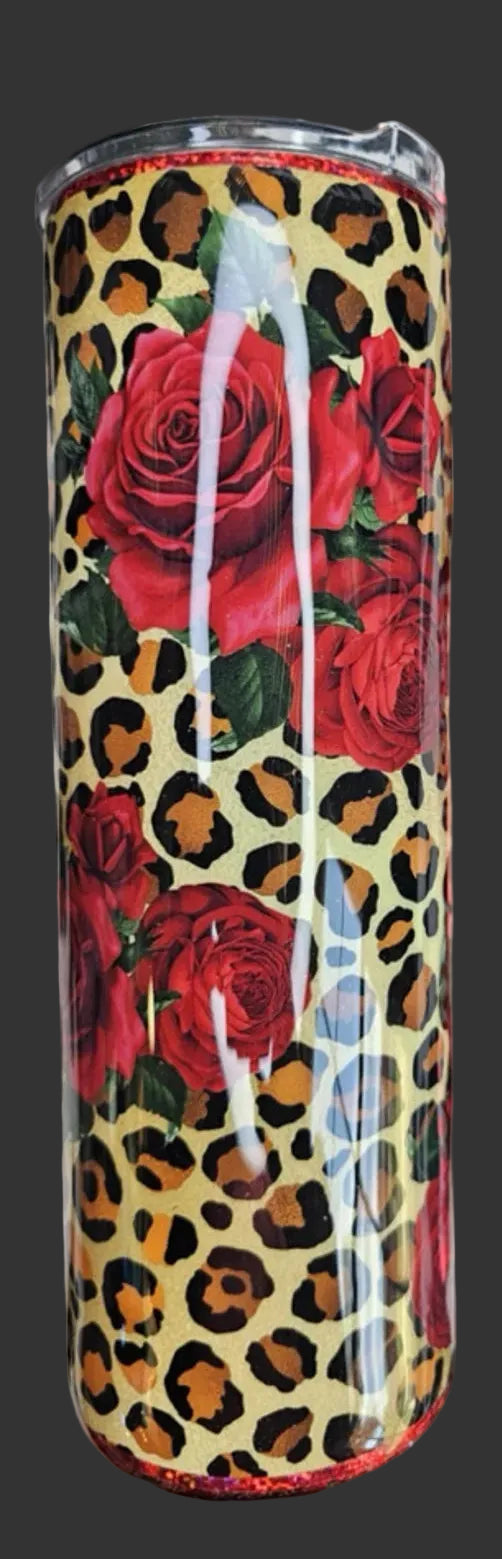 Red Rose Cheetah30 oz. tumbler
