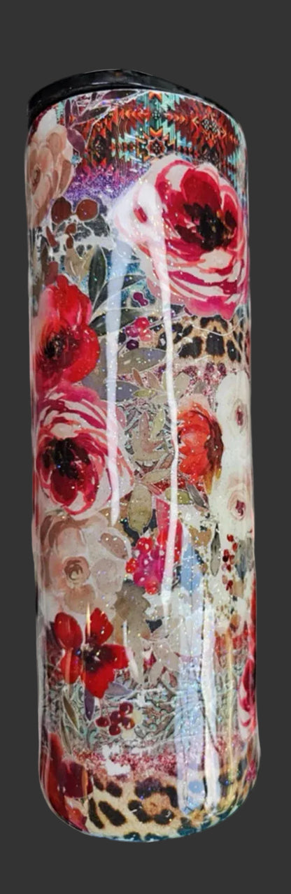 Rustic Distressed Rose 30 oz. tumbler
