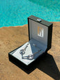KH Sterling Silver Rhinestone Snaffle Bit Necklace