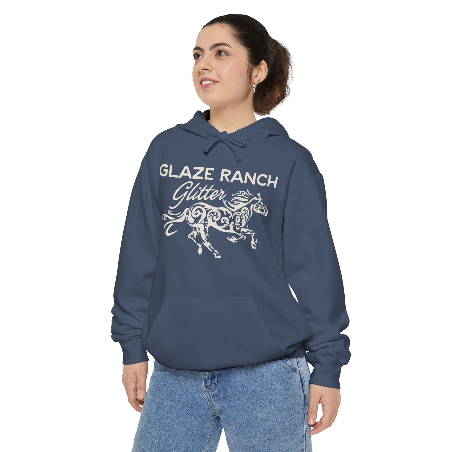 Glaze Ranch Glitter Cozy Unisex Comfort Colors Garment-Dyed Hoodie