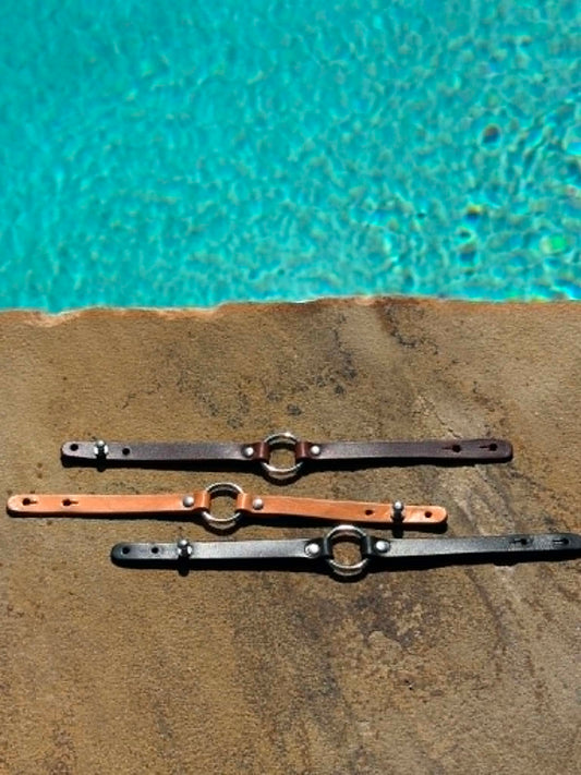 Pranee Metal Ring Leather Bracelet