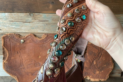 Dan Myra Sierra Grove Hand tooled Leather Bag in Deep Espresso