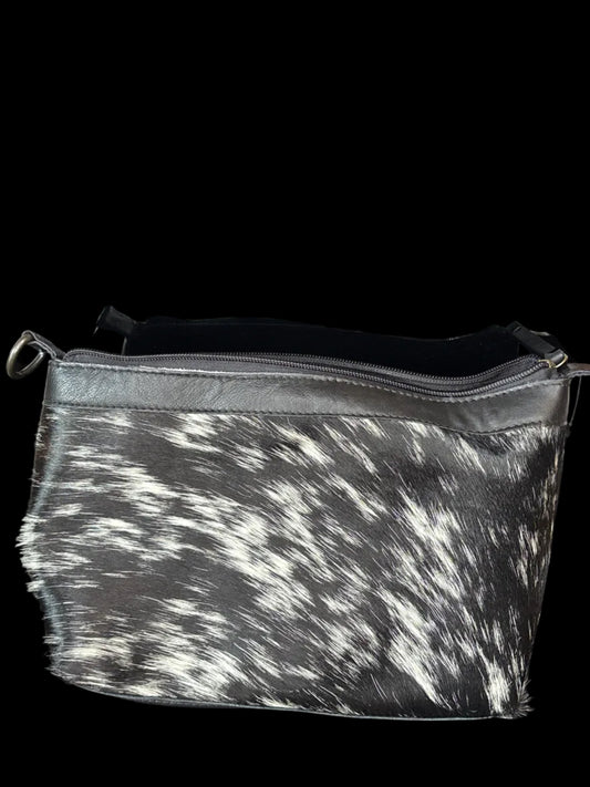 Black Leather crossbody purse