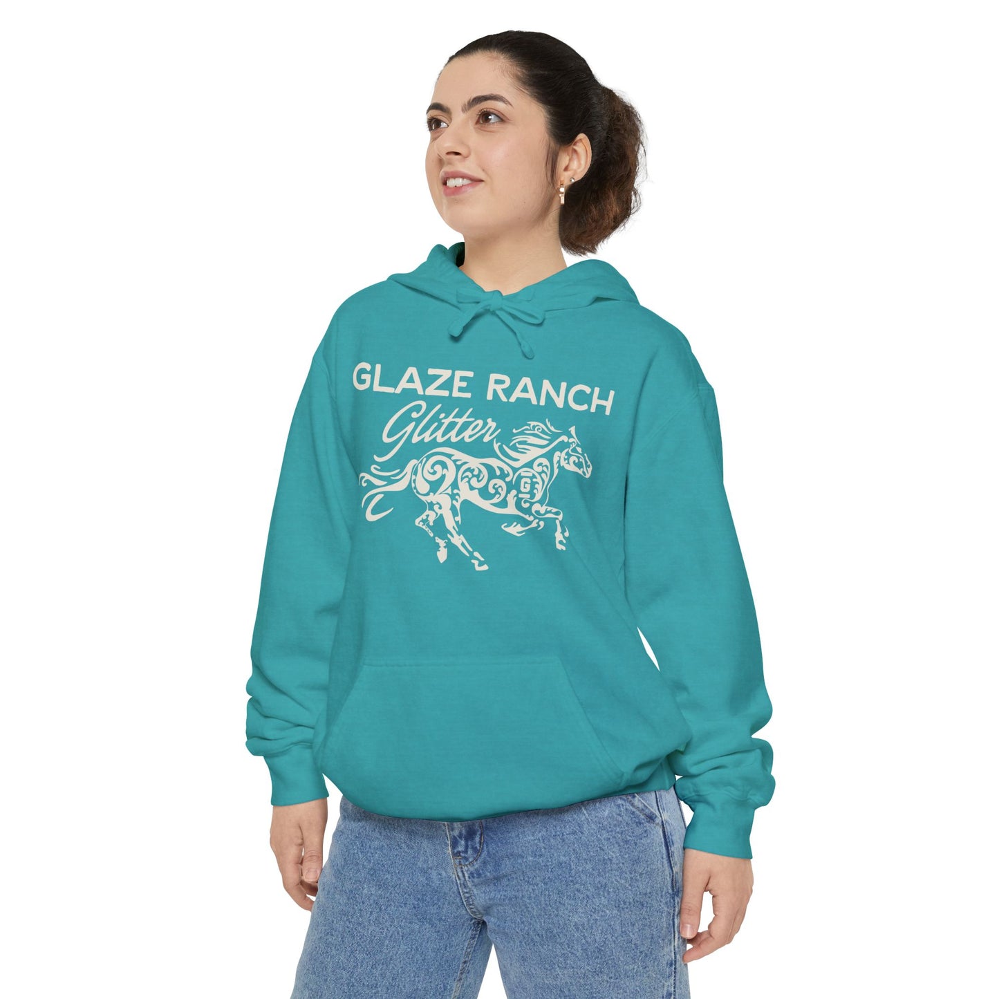 Glaze Ranch Glitter Cozy Unisex Comfort Colors Garment-Dyed Hoodie