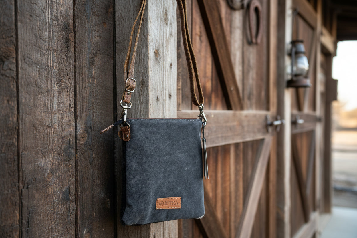 Myra Stonebrook Canvas and Hair on Bag in Spotted Ivory