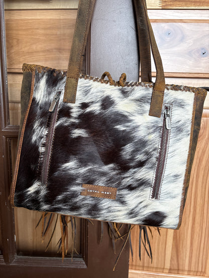 Loyal West Hide and Fringe Medium Cowhide Purse