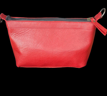 Red Leather crossbody purse