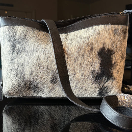 Black Leather crossbody purse