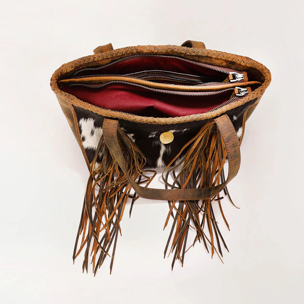 Loyal West Hide and Fringe Medium Cowhide Purse