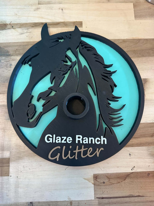 Horse 3D Printed Cup Stand Turquoise XL