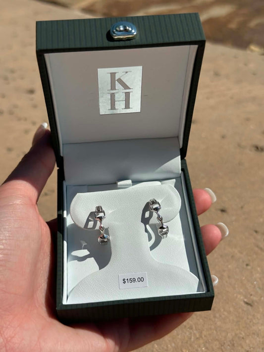 KH Sterling Silver Snaffle Bit Hoop Earrings