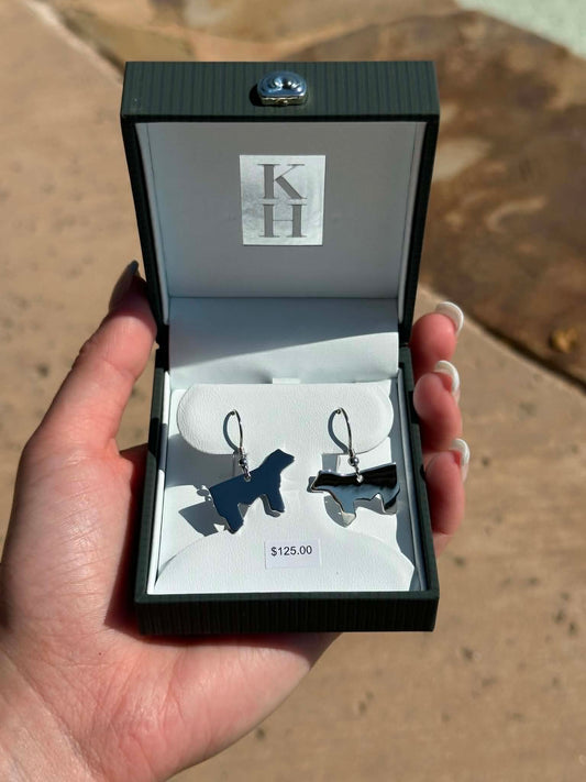 KH Sterling Silver Steer S-Hook Earrings