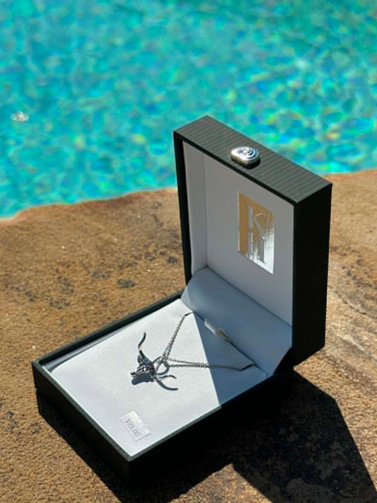 KH Sterling Silver Dainty Longhorn Head Necklace