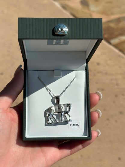 KH Sterling Silver Mare & Foal Necklace