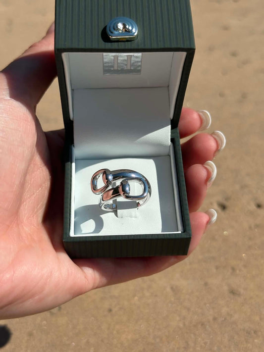 KH Sterling Silver Snaffle Bit Wrap Ring